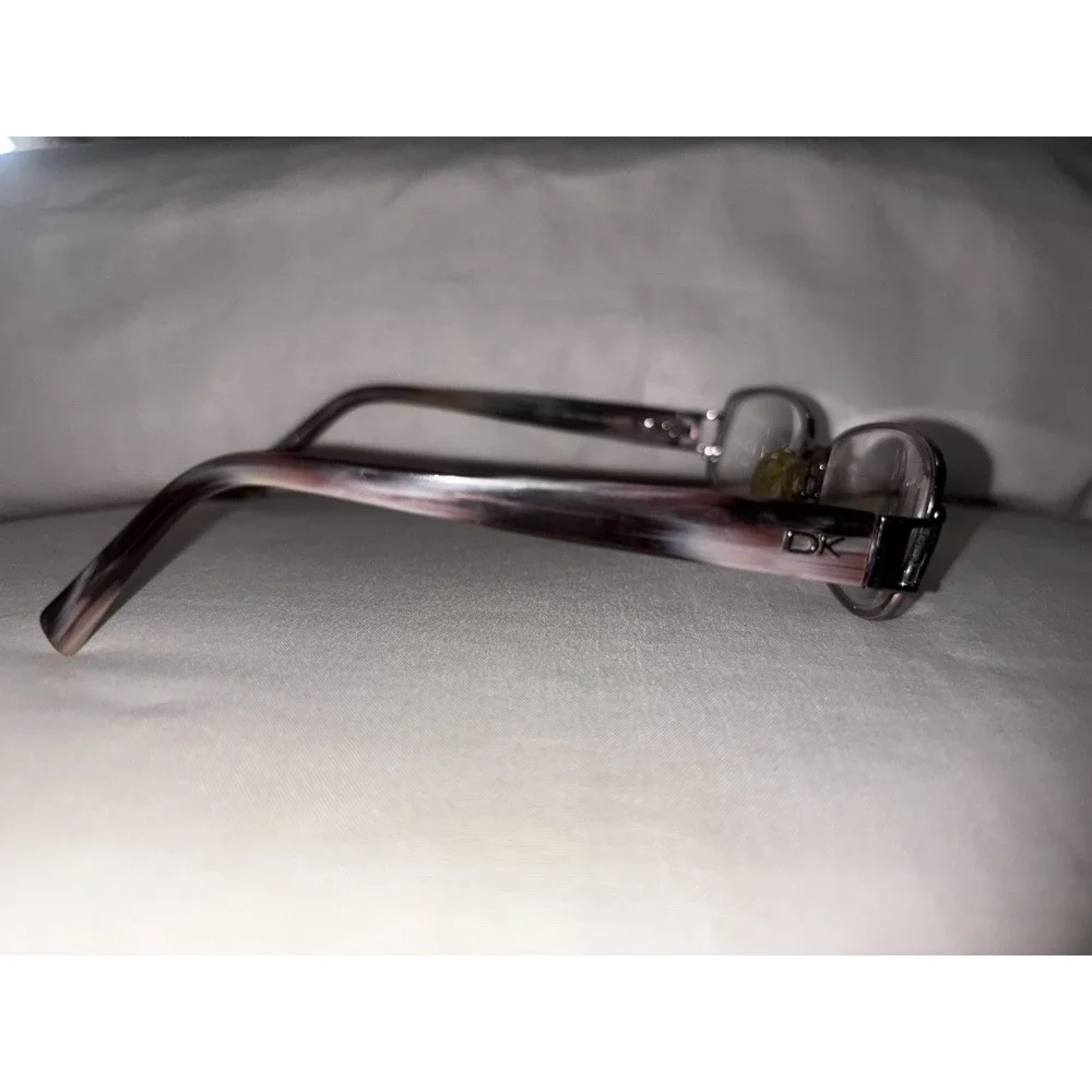 Donna Karen Silver Metal Rectangular Glasses Italy DK 3529 1035 51 16 130 Purple